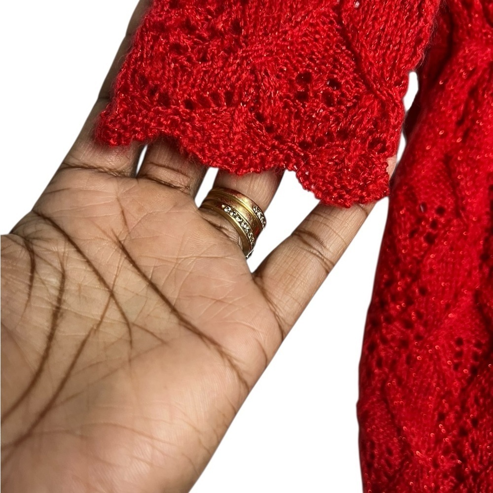 NWT - Cat & Jack Girls crochet red dress - Size 3T - Picture 3 of 8